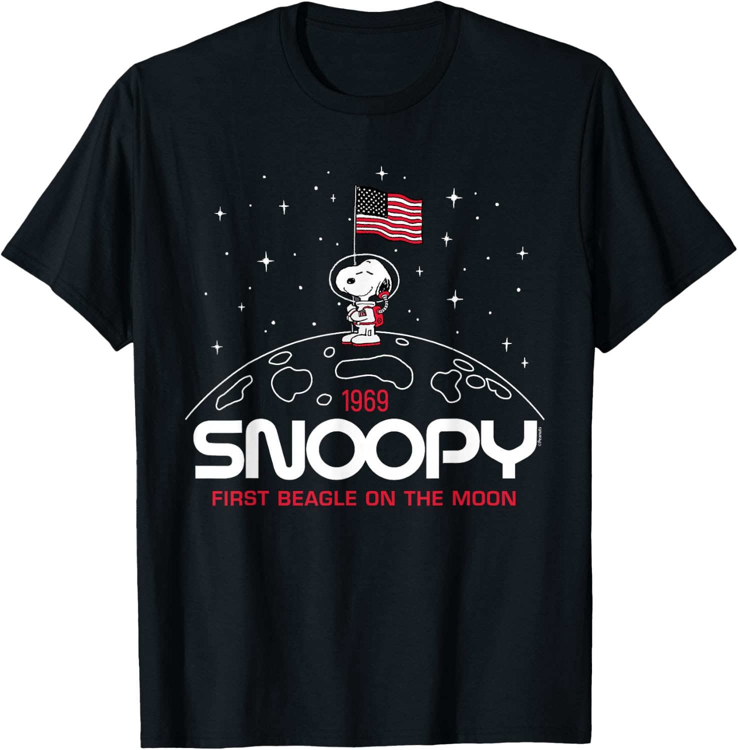 Peanuts - Snoopy Flag Moon T-Shirt