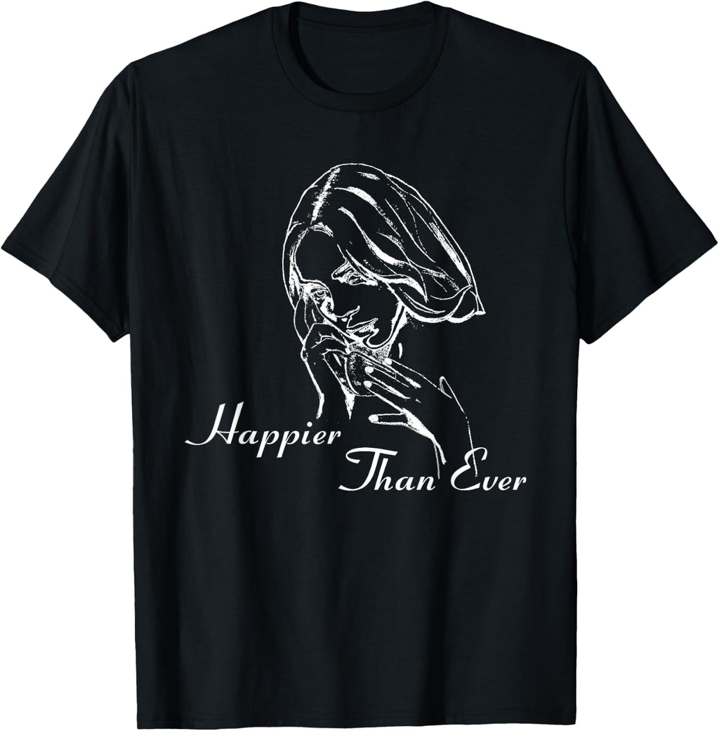Official Billie Eilish Happier Than Ever Black T-Shirt