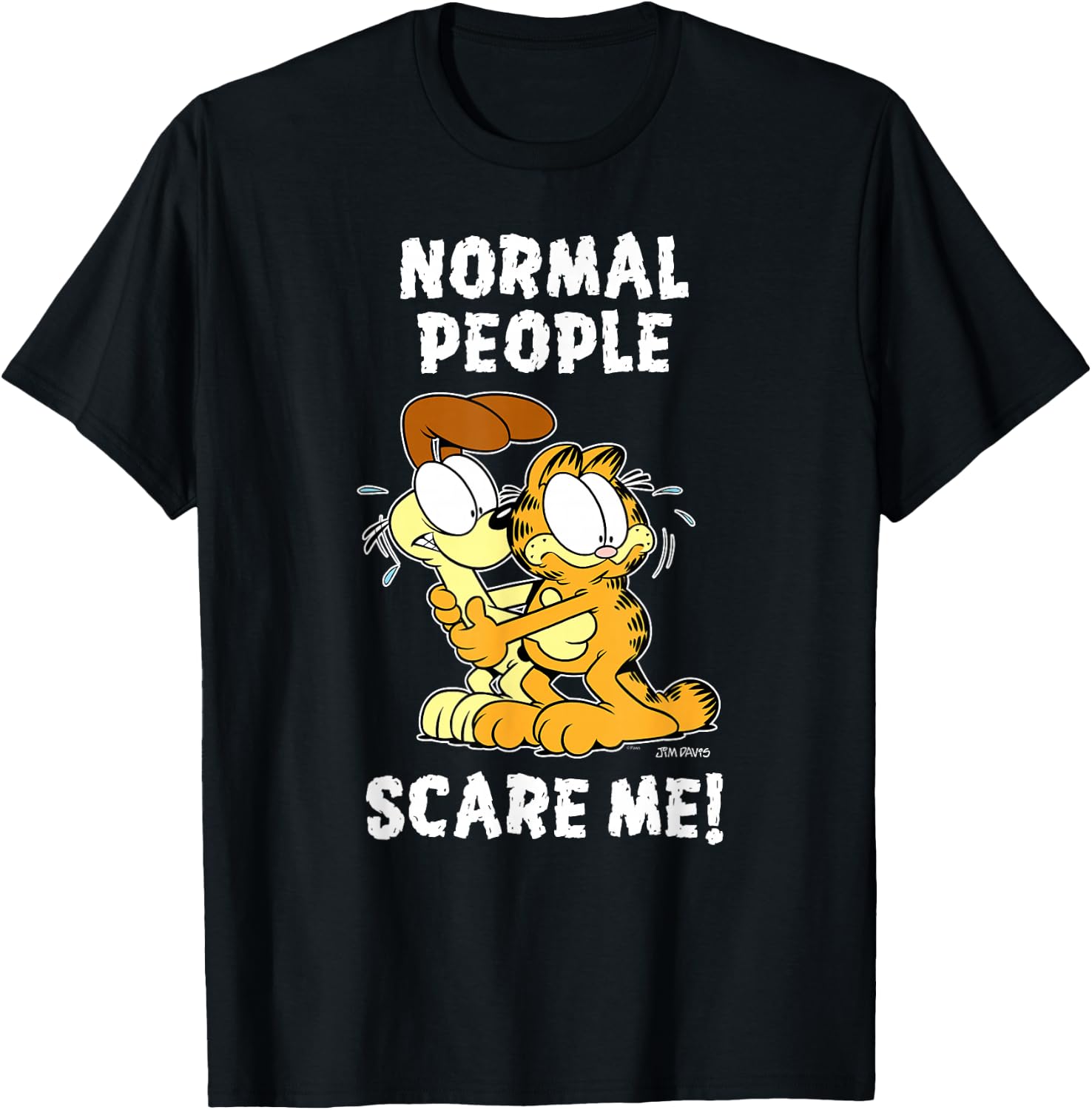 Garfield Normal People Scare Me Cartoon Cat and Dog T-Shirt
