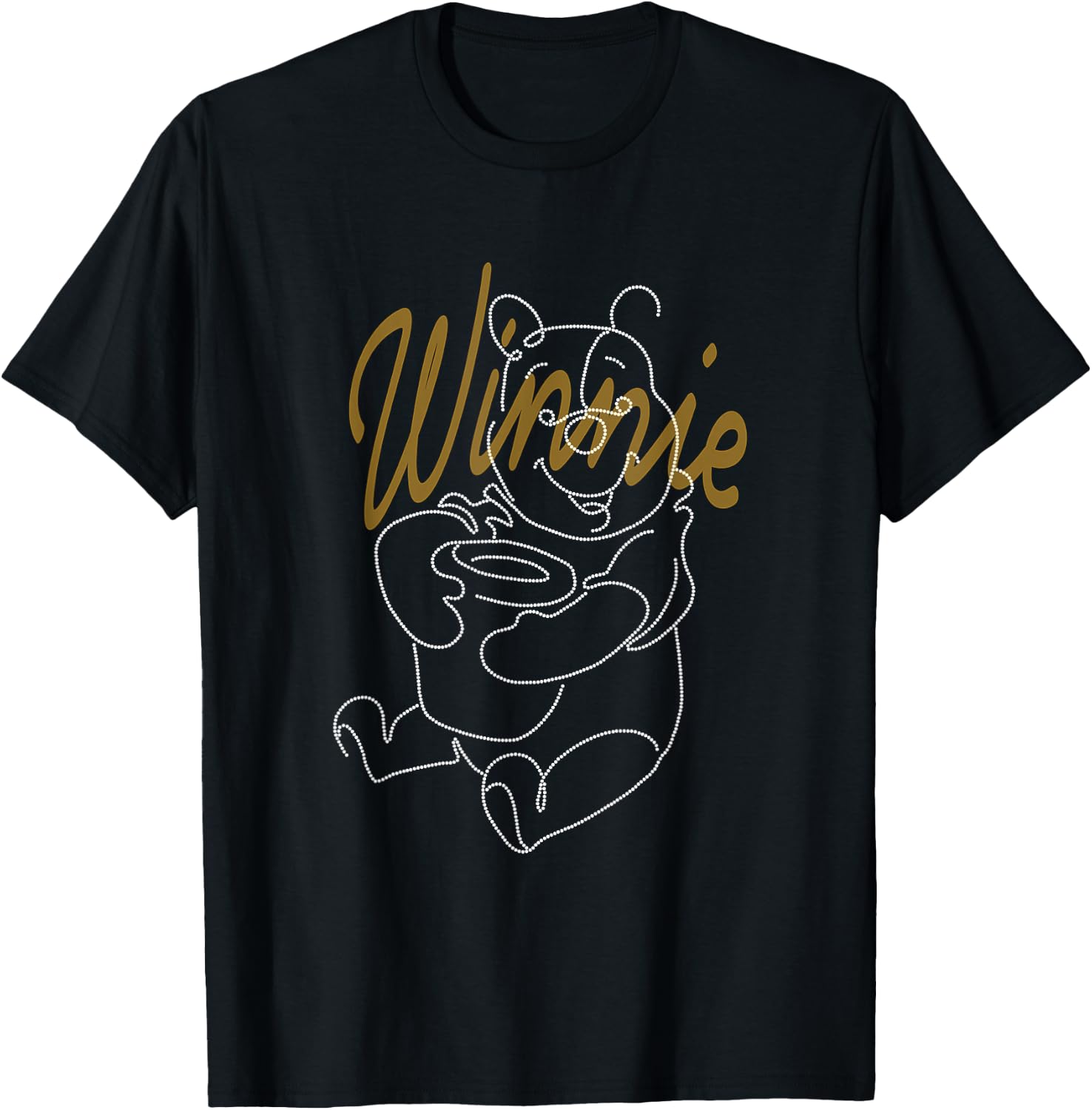 Disney Winnie The Pooh Gold Line Art Minimal Classic T-Shirt