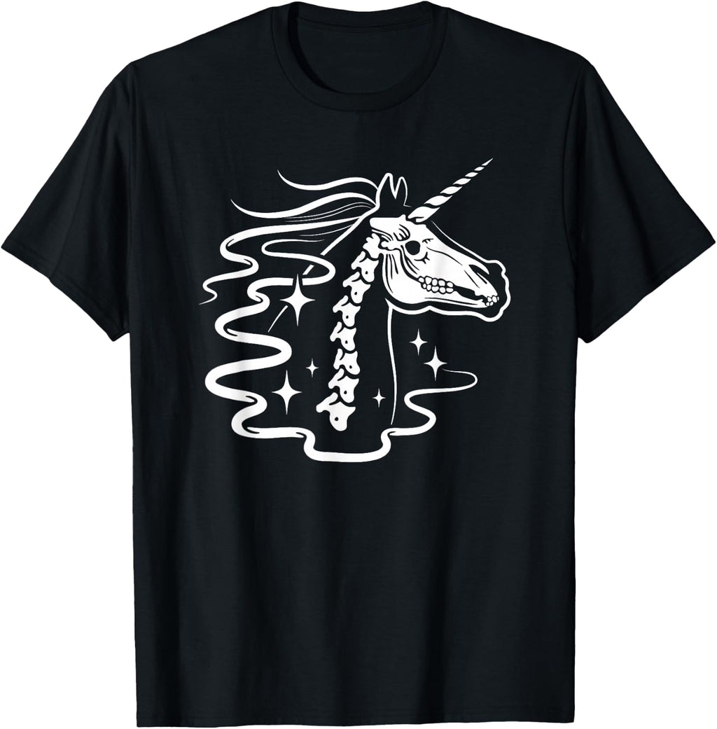 Unicorn Skeleton Magical Ghost Animal Skull Macabre Dark Art T-Shirt