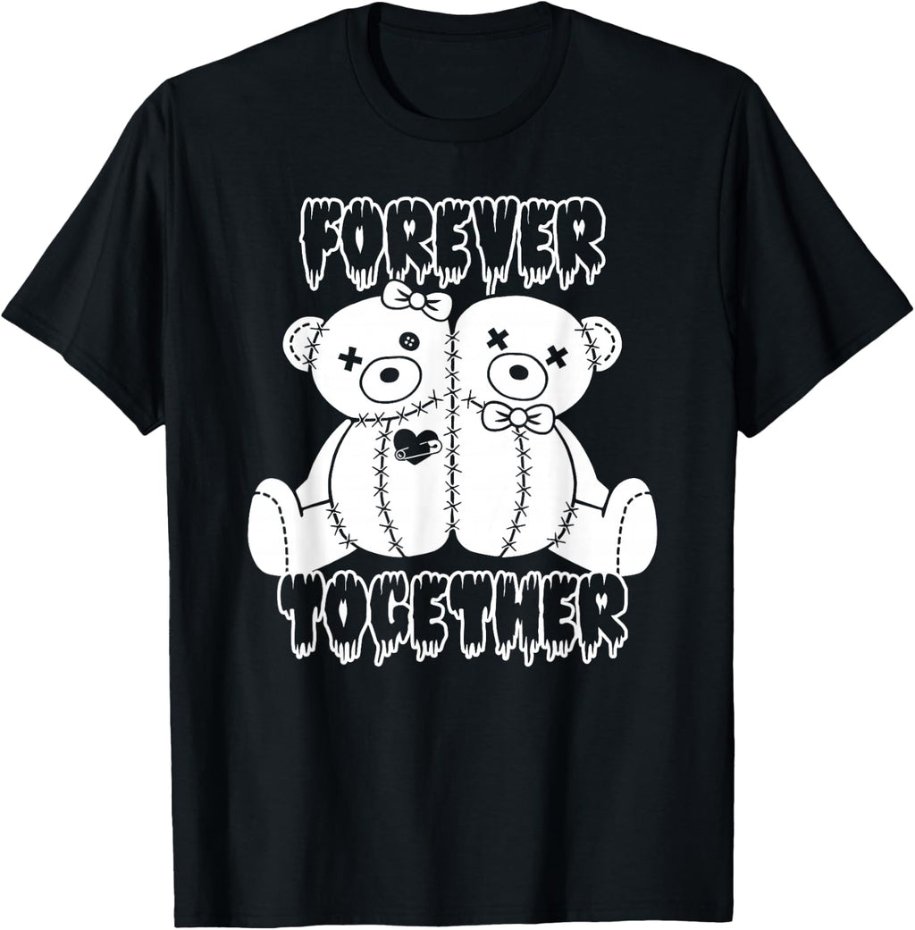 Forever Together Stuffed Animal Bear Couple Sewn Stitches T-Shirt