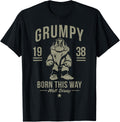 Disney Snow White Grumpy Born This Way 1938 Short Sleeve T-Shirt
