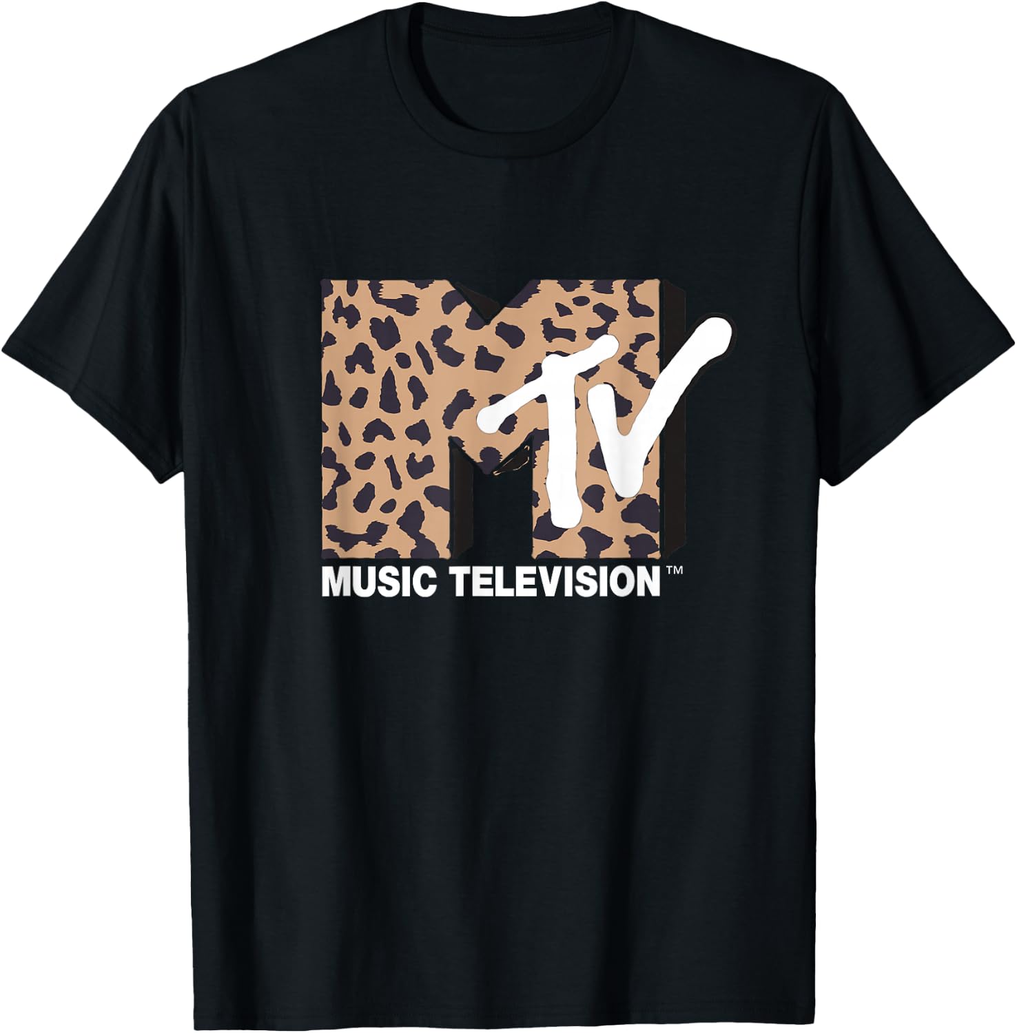 MTV Vintage Cheetah Print Music Television T-Shirt