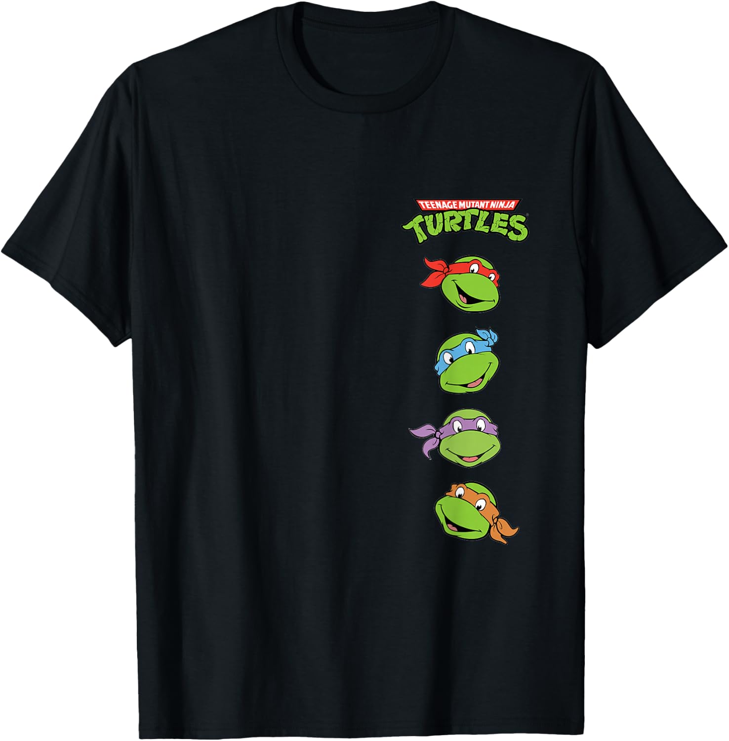 Teenage Mutant Ninja Turtles Happy Character Stack Retro T-Shirt