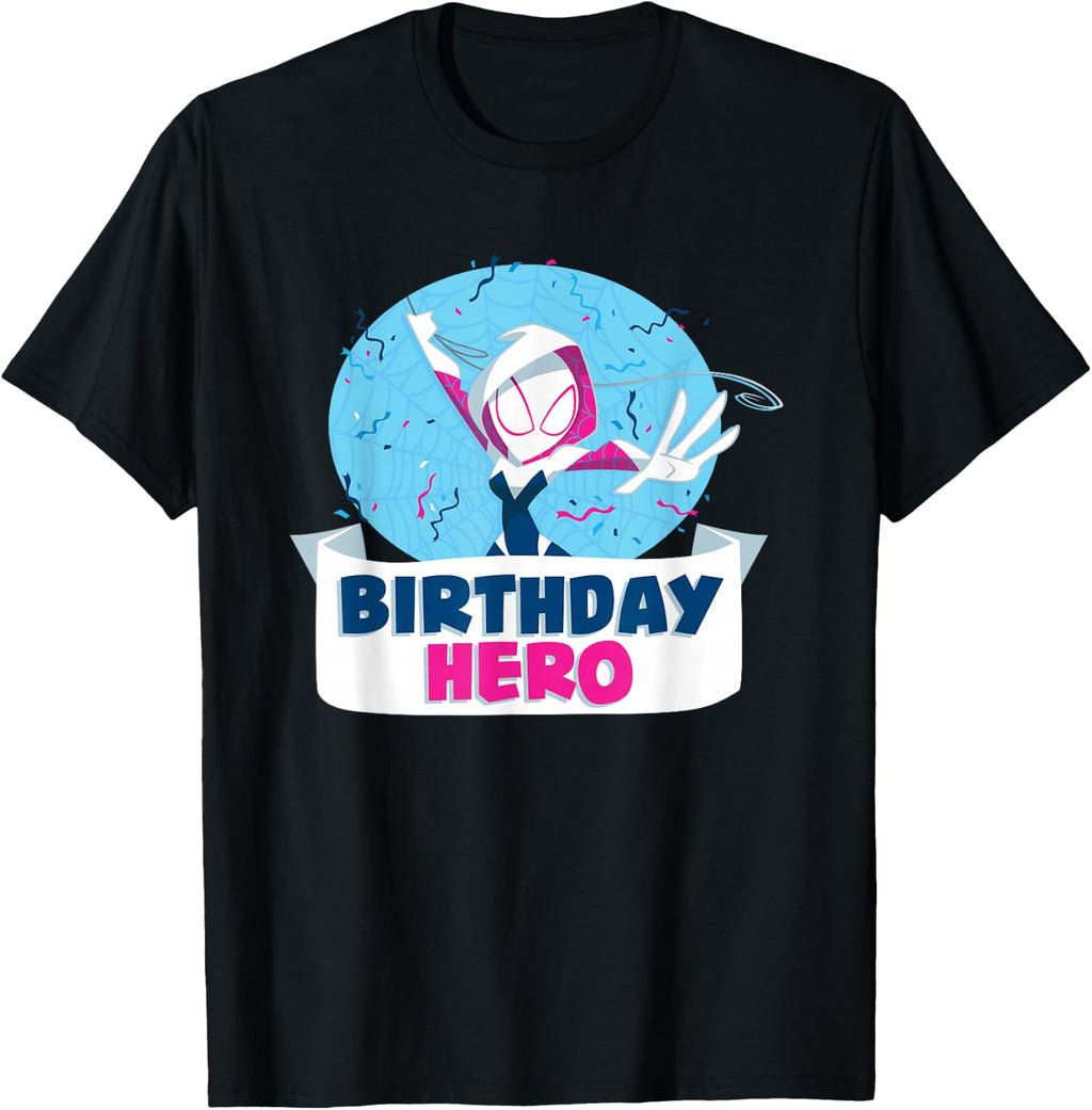 Marvel Spider-Gwen Ghost Spider Toon Confetti Birthday Hero T-Shirt