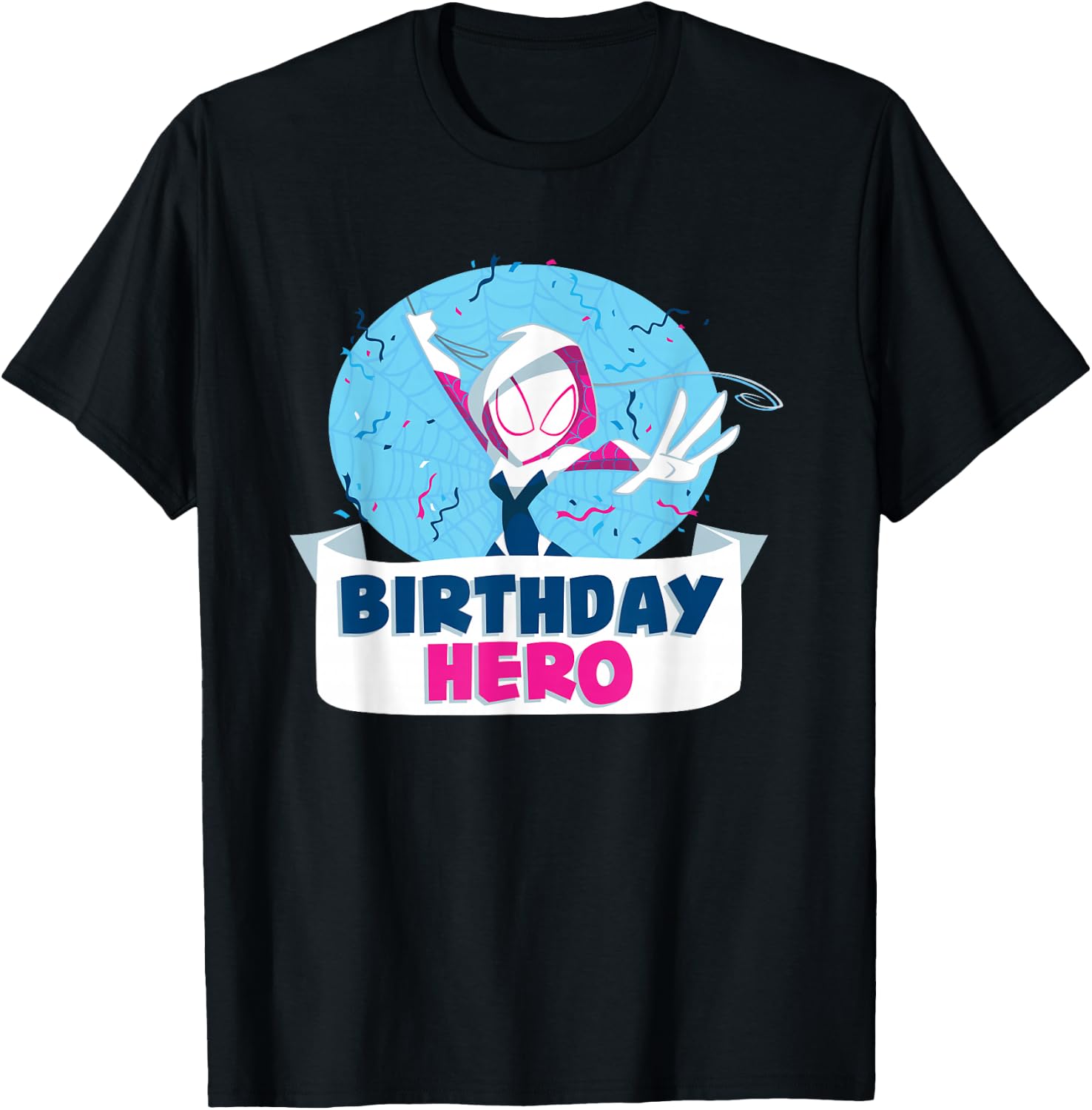 Marvel Spider-Gwen Ghost Spider Toon Confetti Birthday Hero T-Shirt