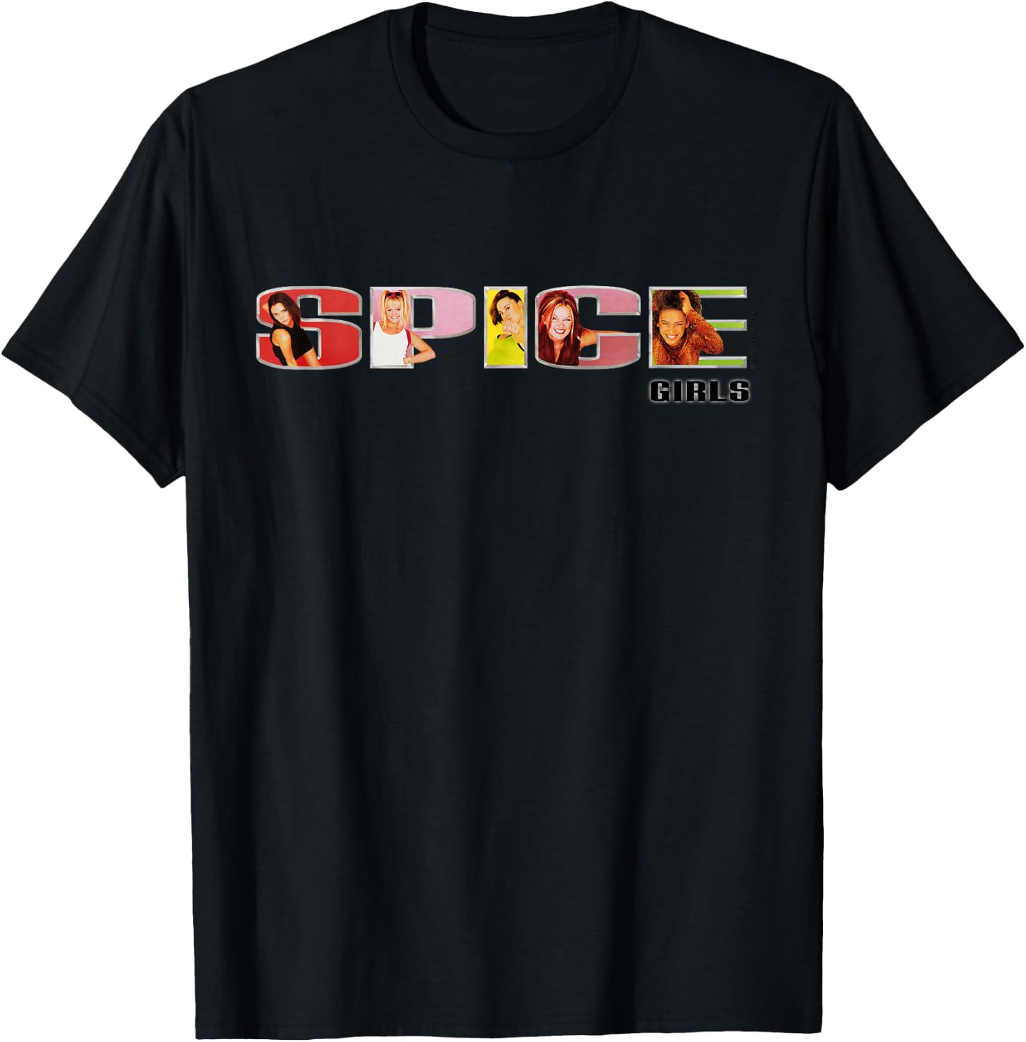 Spice Girls Official Logo T-Shirt: Classic Fit, Crew Neck, Short Sleeve, Black