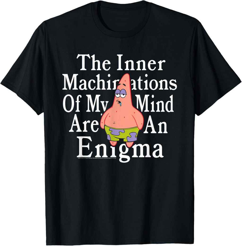 Patrick Star My Mind is an Enigma Funny Existential Cartoon T-Shirt