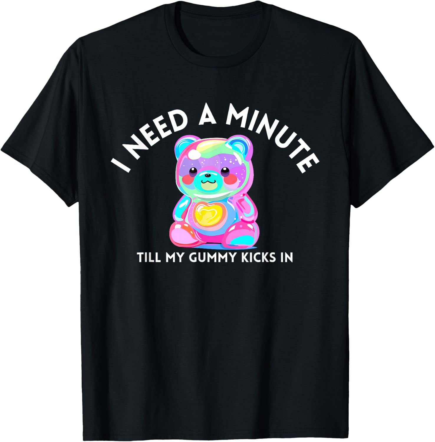 Unisex-Adults Classic Fit Black Cartoon T-Shirt