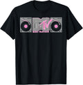 MTV Retro Pink and Gray Boombox Logo Graphic T-Shirt T-Shirt