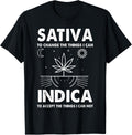 Indica Sativa Meme Funny Weed 420 Cannabis Clothing Stoner T-Shirt