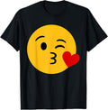Funny Emoticon Happy Face Cute Winking Lips Blowing Kiss T-Shirt