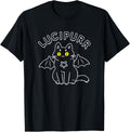 Lucipurr Cute Vampire Goth Cat With Pentagram And Bat Wings T-Shirt