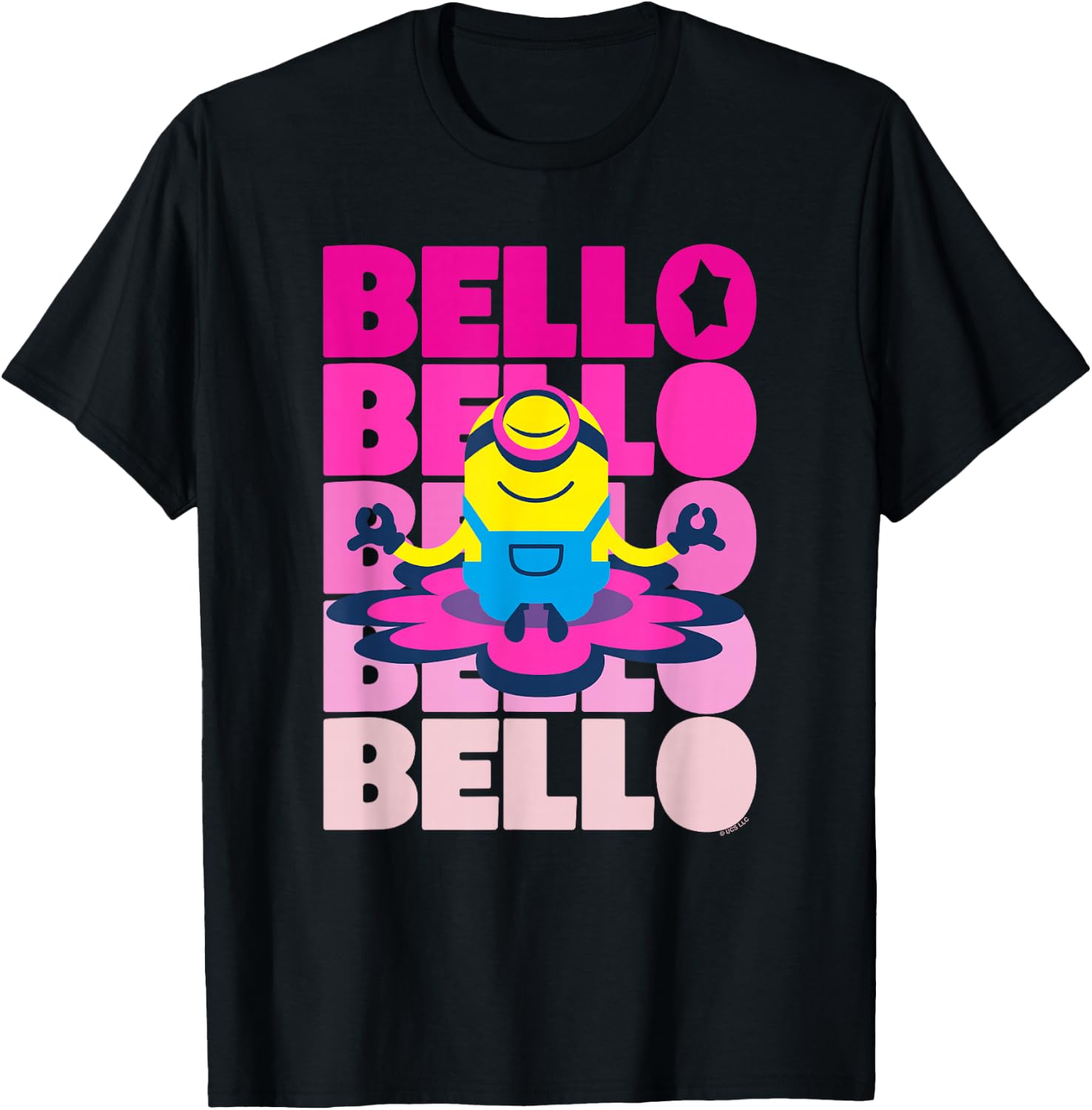 Minions Stuart Bello Meditation Text Stack T-Shirt