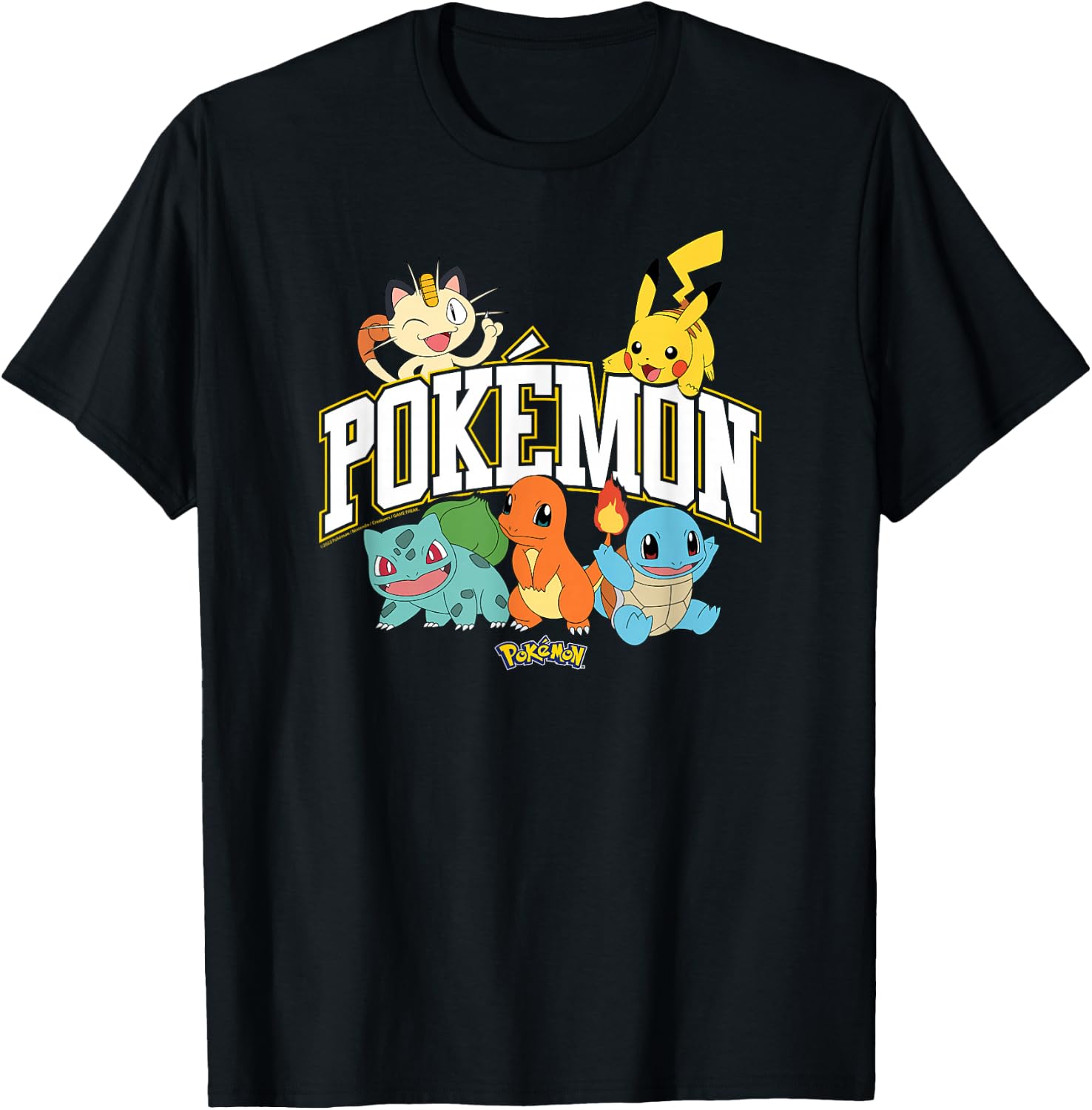 Pokémon - Pikachu Charmander Bulbasaur Squirtle Meowth T-Shirt