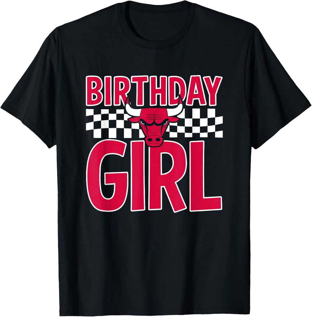 NBA Chicago Bulls Birthday Girl Checkered Logo T-Shirt