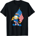 Garfield Holding USA Flag Uncle Sam 4th of July Cartoon Cat T-Shirt