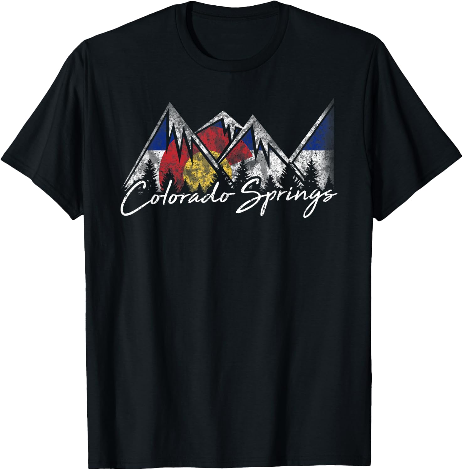 Colorado Springs Flag Mountains Shirt Cool Souvenir Gift