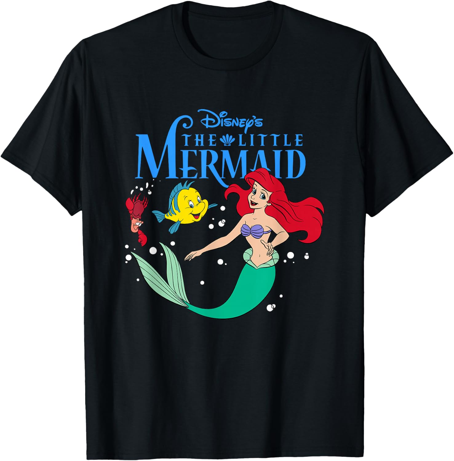Disney The Little Mermaid Ariel Flounder Sebastian T-Shirt