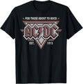 AC/DC - Est. 1973 Unisex-Adults T-Shirt - Black - Small - Short Sleeve
