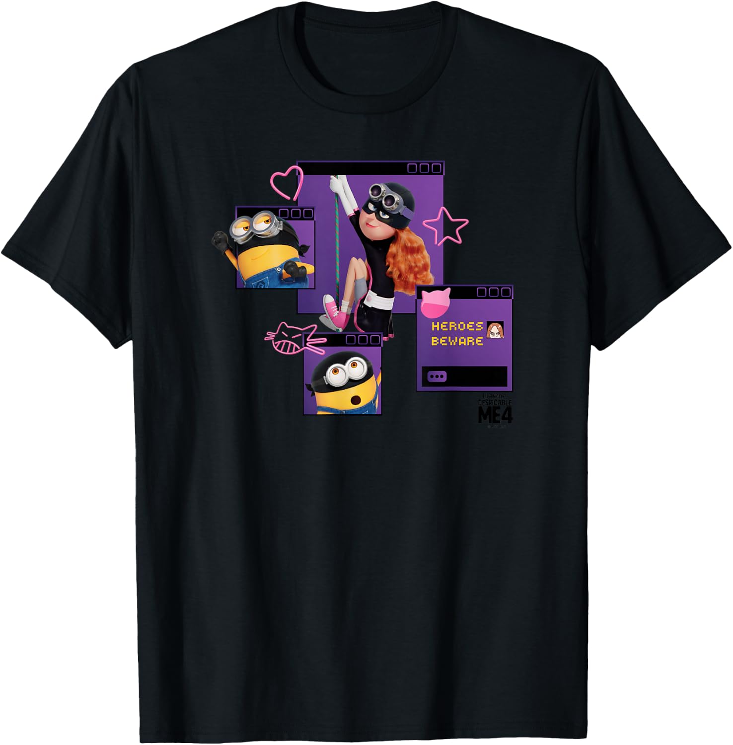 Minions Despicable Me 4 Poppy Heroes Beware Photos T-Shirt