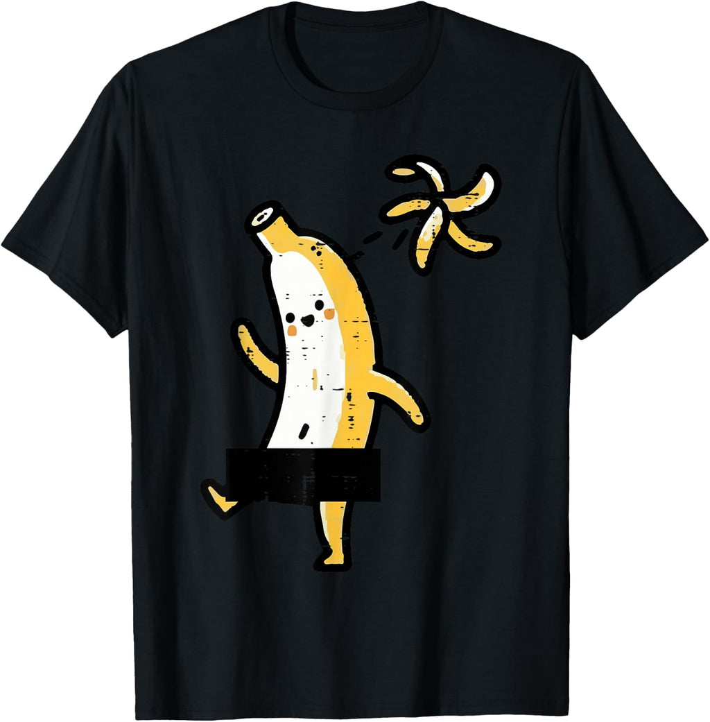 Banana Throwing Away Peel Funny Fruit Meme Men Women Kids T-Shirt
