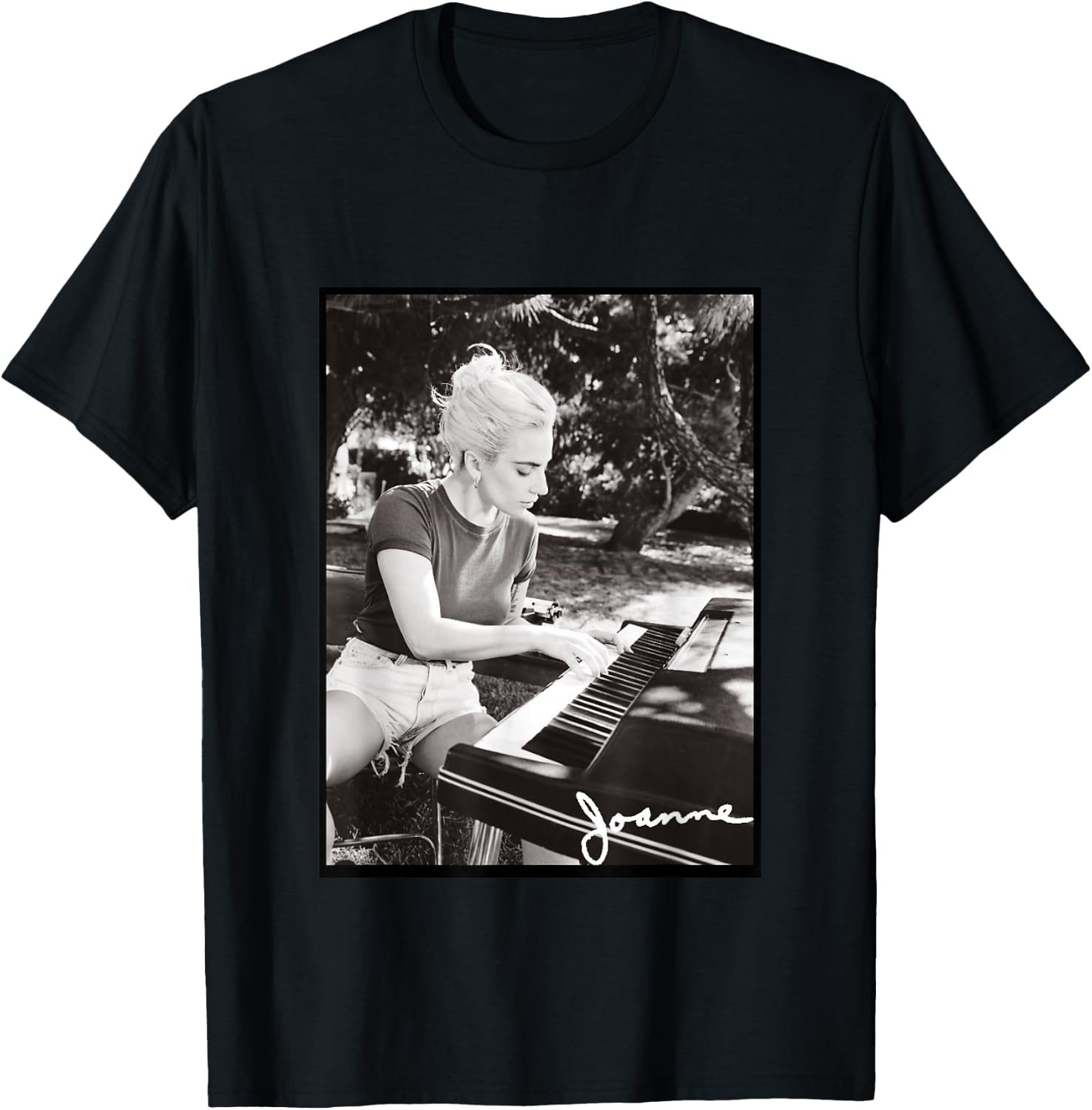 Lady Gaga Joanne Piano Photo T-Shirt Small