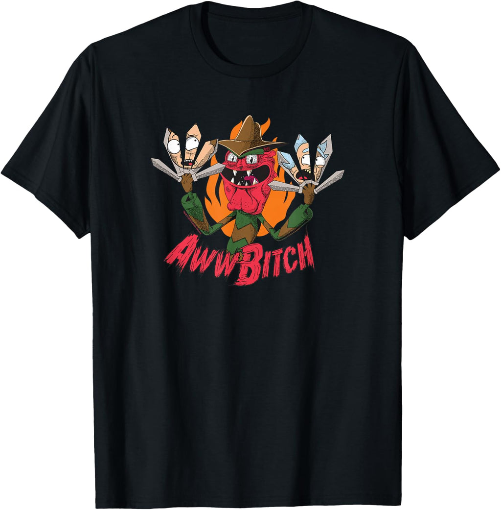 Rick and Morty Aww Bitch Knife Fingers T-shirt T-Shirt
