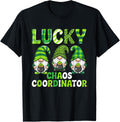 St Patrick's Day - Lucky Shamrock Leopard Gnomes Irish Women T-Shirt