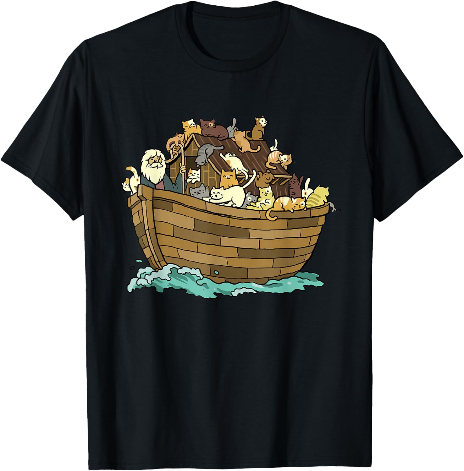 Noah's Ark Boat with Cats Religious Christian Cat Lover T-Shirt