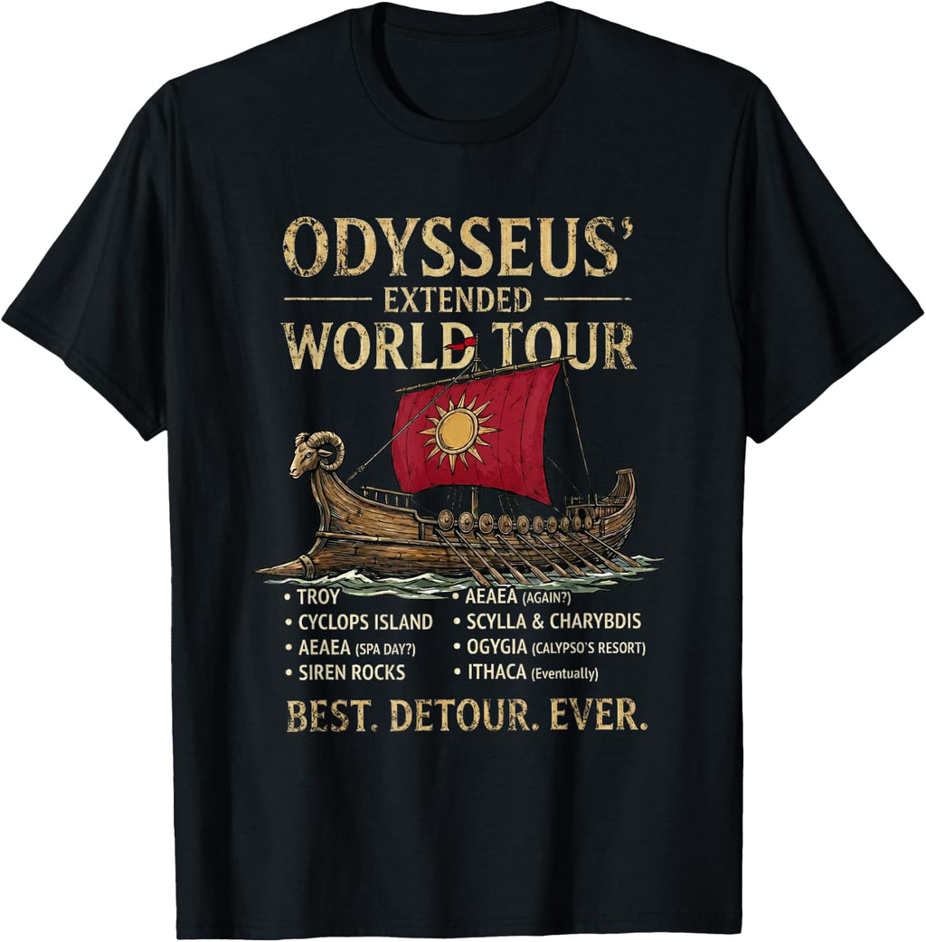 Odysseus World Tour Ancient Greek Mythology Odyssey T-Shirt