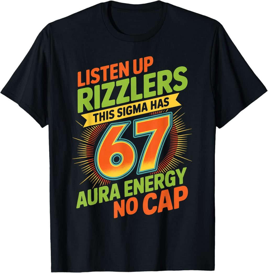 Sigma Has 67 Aura Number 67th Aura Farming Ice Cream Drip T-Shirt