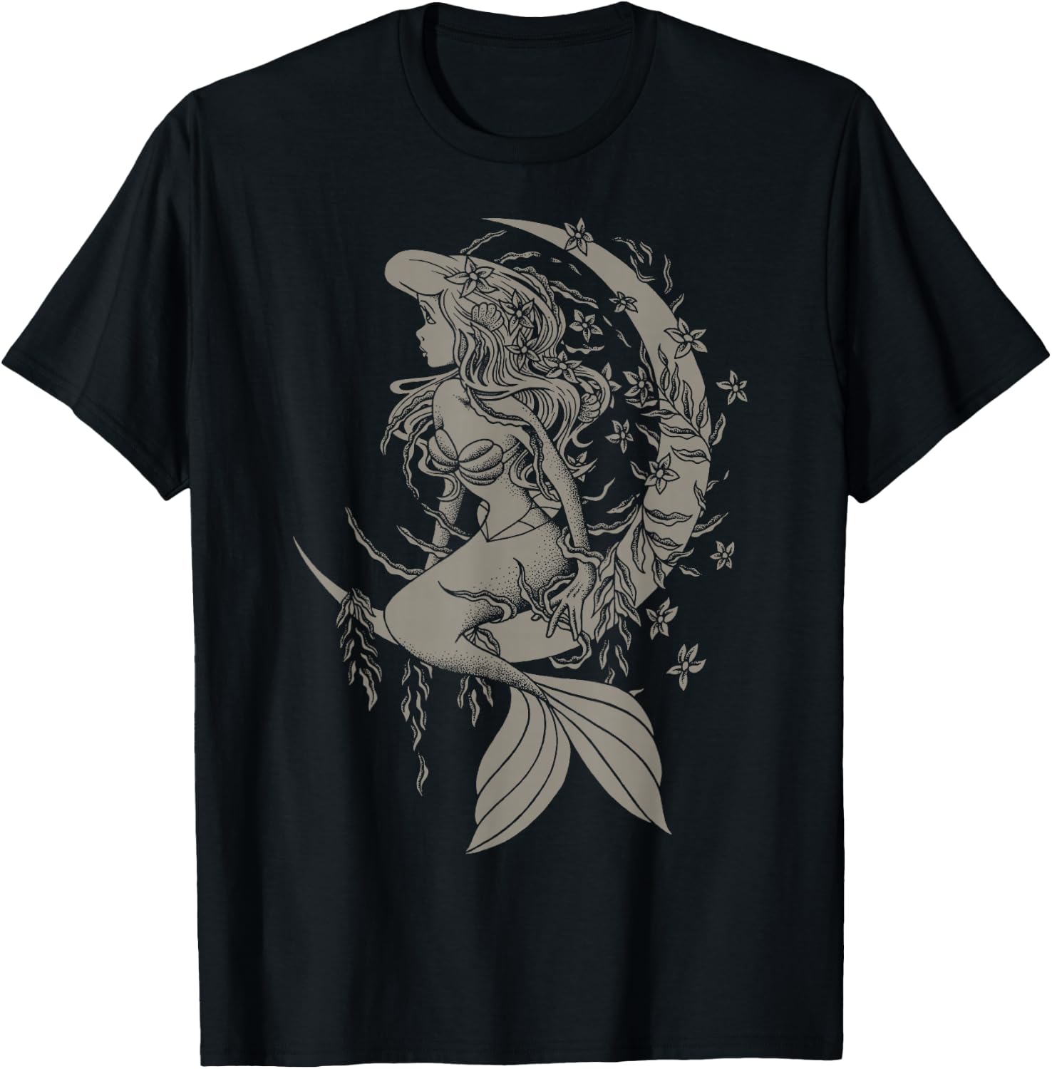 Disney Little Mermaid Ariel Tattoo Style Portrait T-Shirt