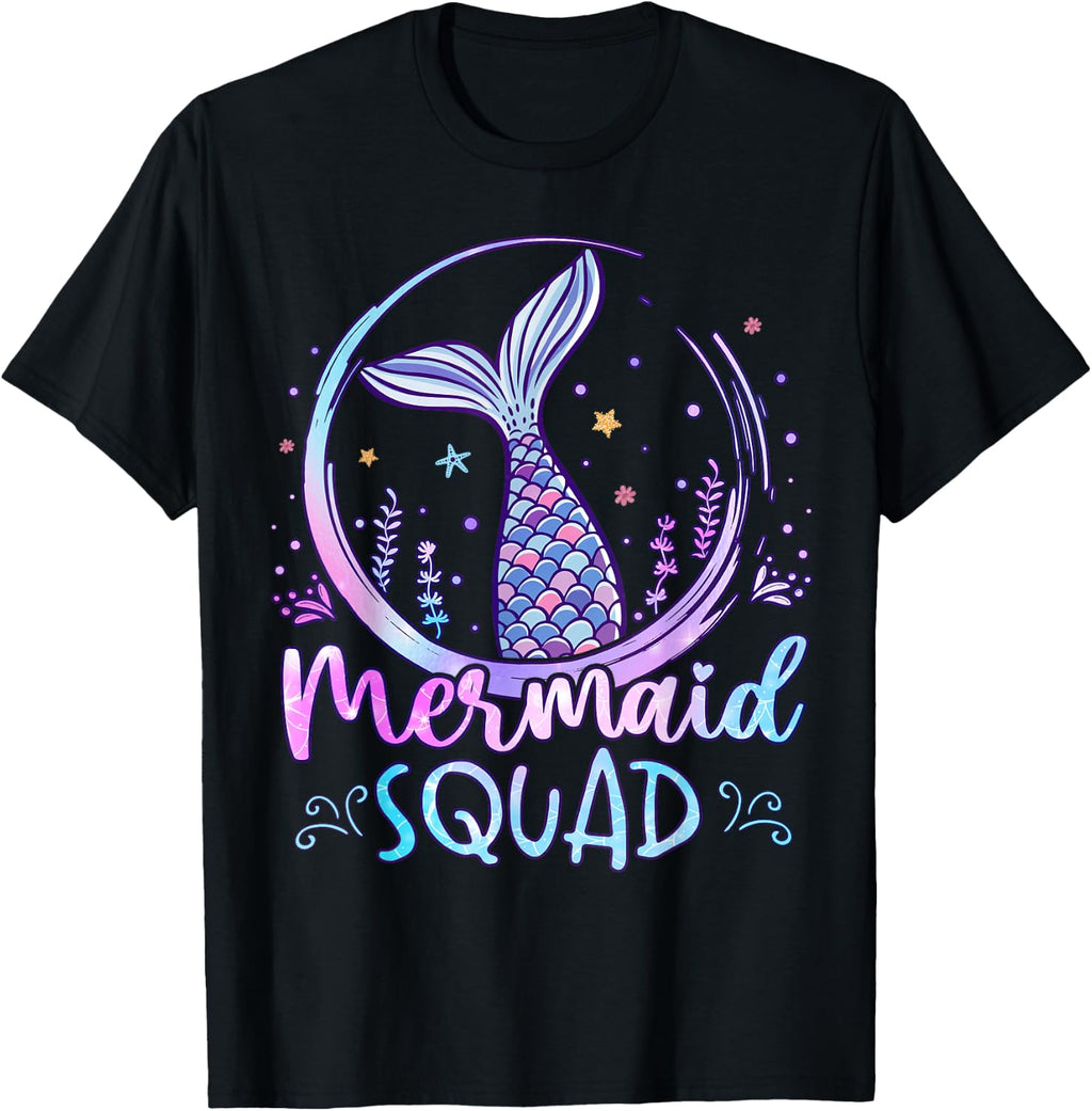 Mermaid Birthday Squad Party Girls Women Mermaid T-Shirt