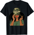 Unbothered Black Girl Camoflauge Afro Woman Black Queen T-Shirt