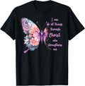Jesus Shirts Apparel And Accessories I Can Do All Things Through Christ Pretty Butterfly Unisex-Adults Kids T-Shirt Black Small