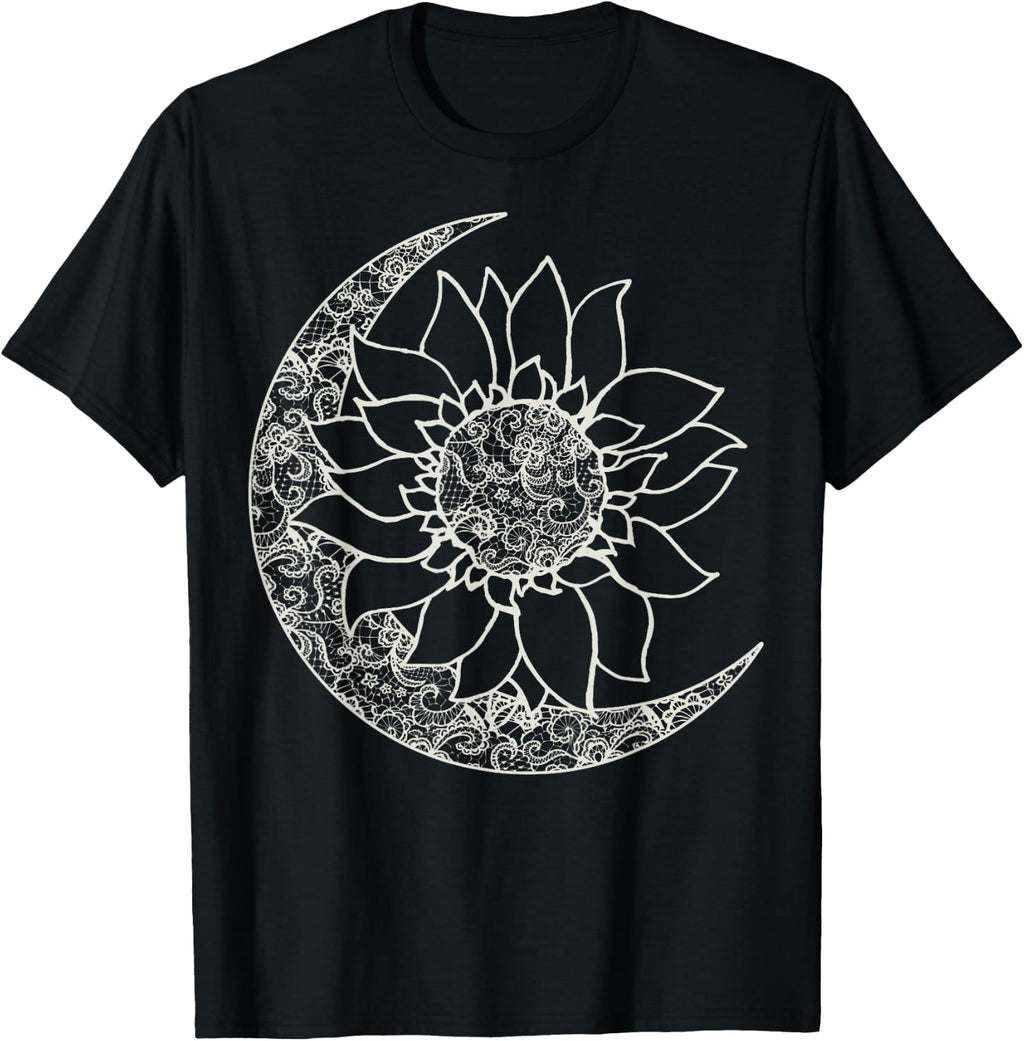 Moon And Sun Inside Sunflower T-Shirt