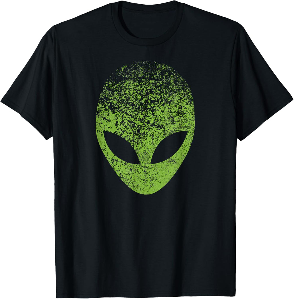 Alien Head Distressed Green Alien Face, Area 51, Roswell UFO T-Shirt