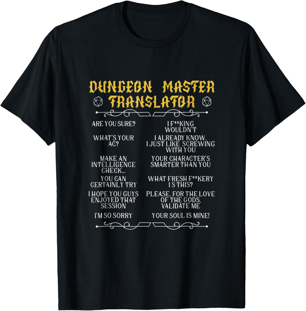 Gaming Master Board Game Role Playing Game Player Dungeon Tee T-Shirt for Men and Women