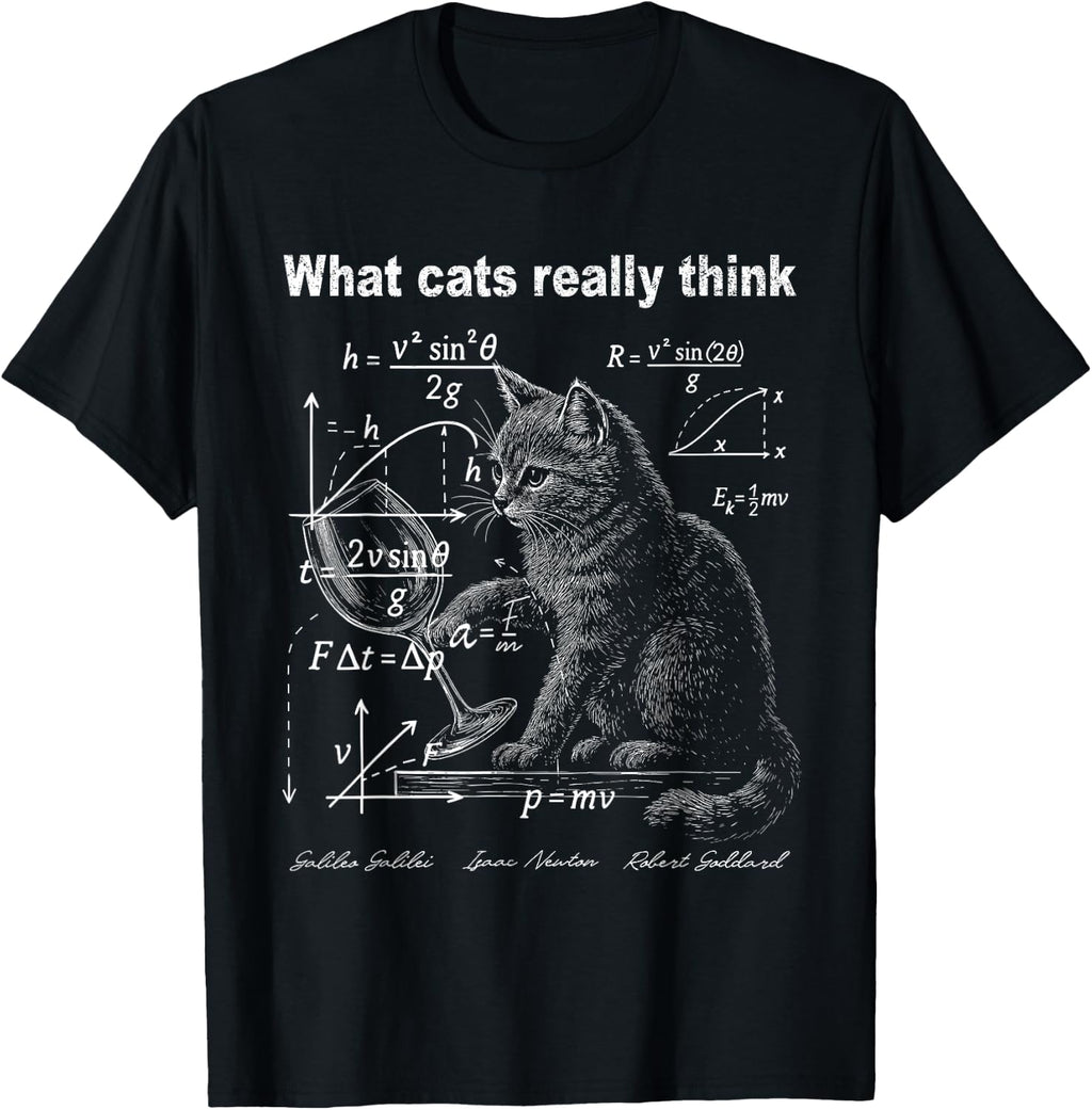 What Cats Really Think Funny Cat Physics Humor Graphic T-Shirt