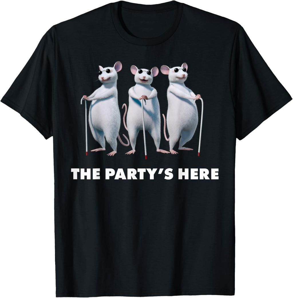Shrek Blind Mice The Party's Here Text Poster T-Shirt