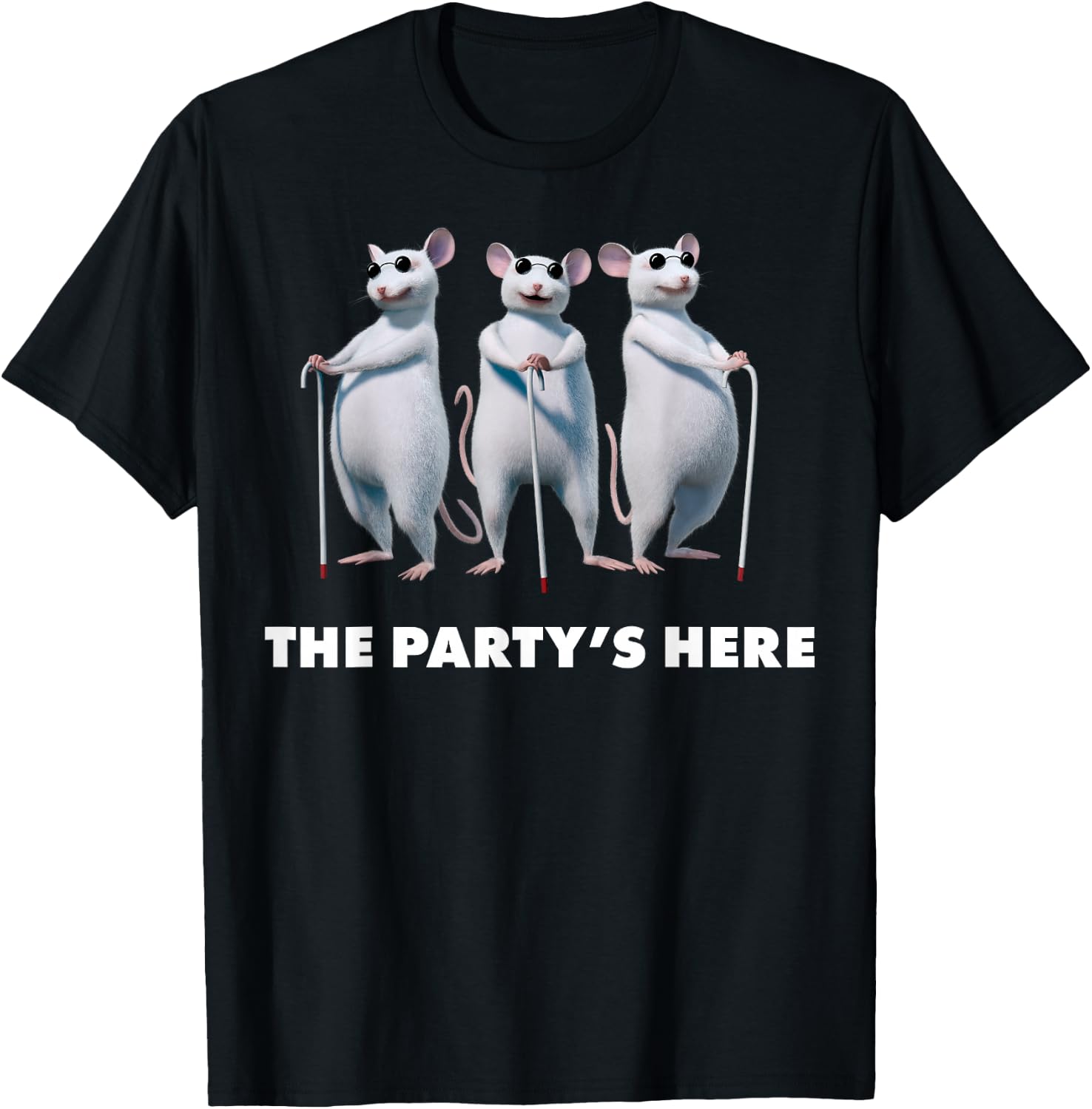 Shrek Blind Mice The Party's Here Text Poster T-Shirt