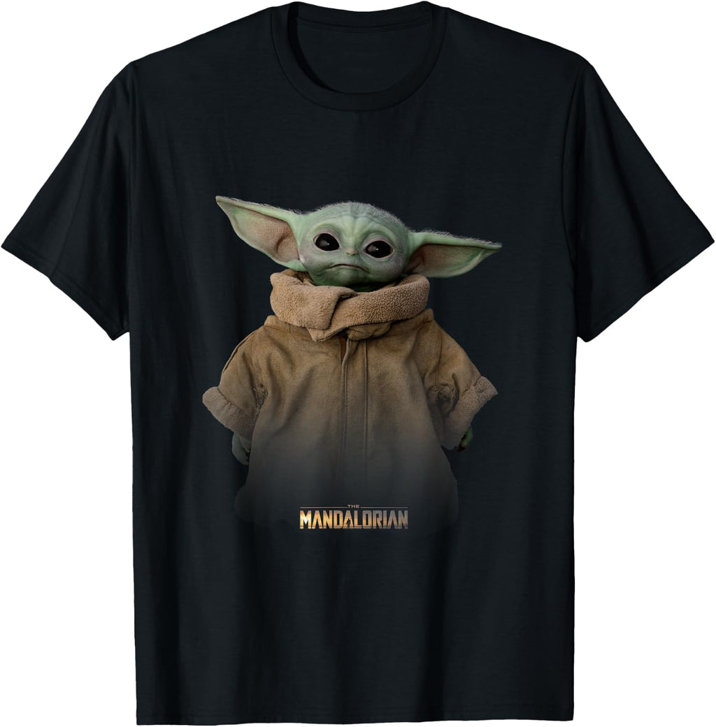 Star Wars The Mandalorian Logo The Child Simple Portrait T-Shirt