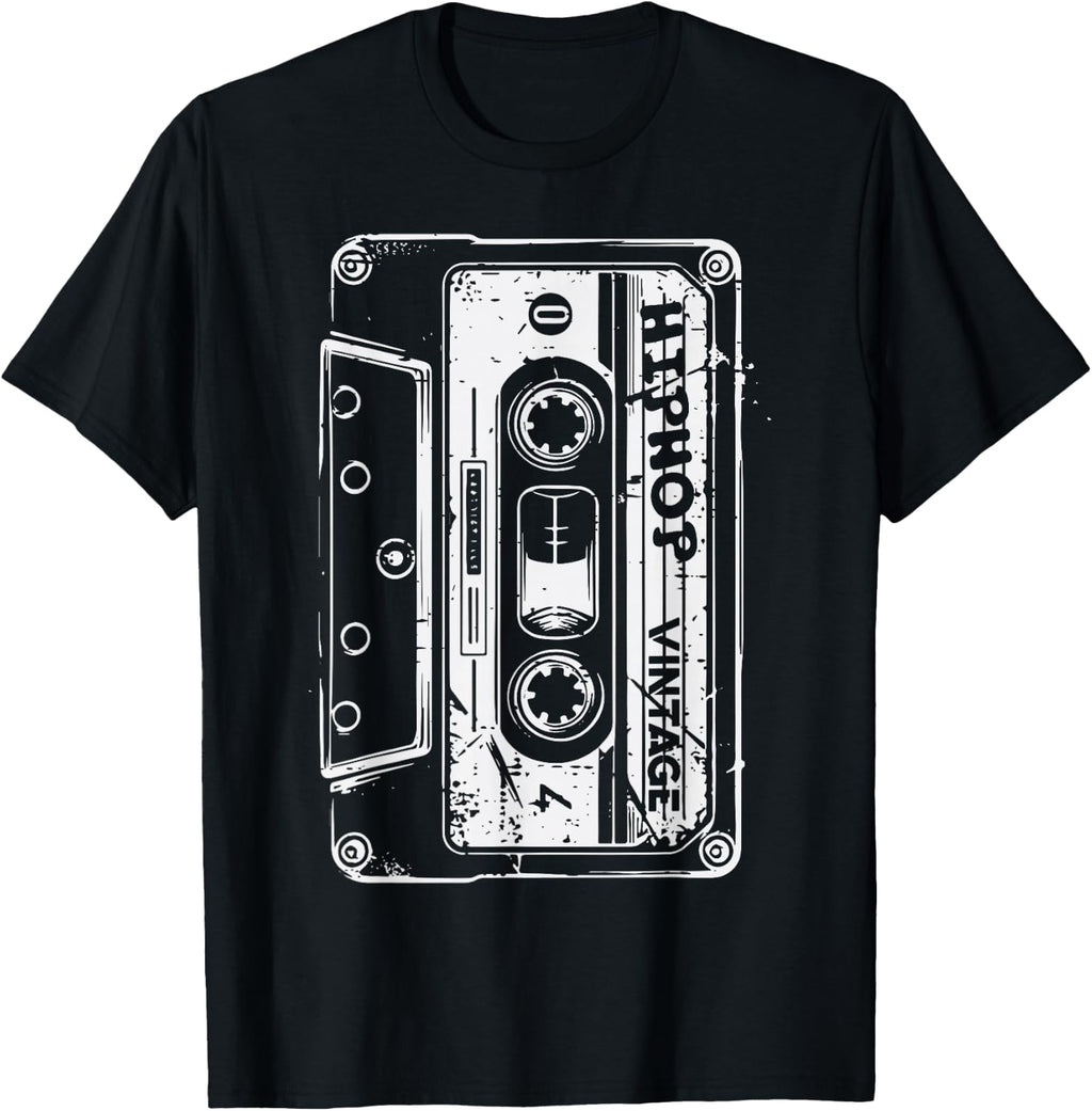 Cassette Tape Hip Hop Vintage Retro 80s 90s Men Women Kids T-Shirt