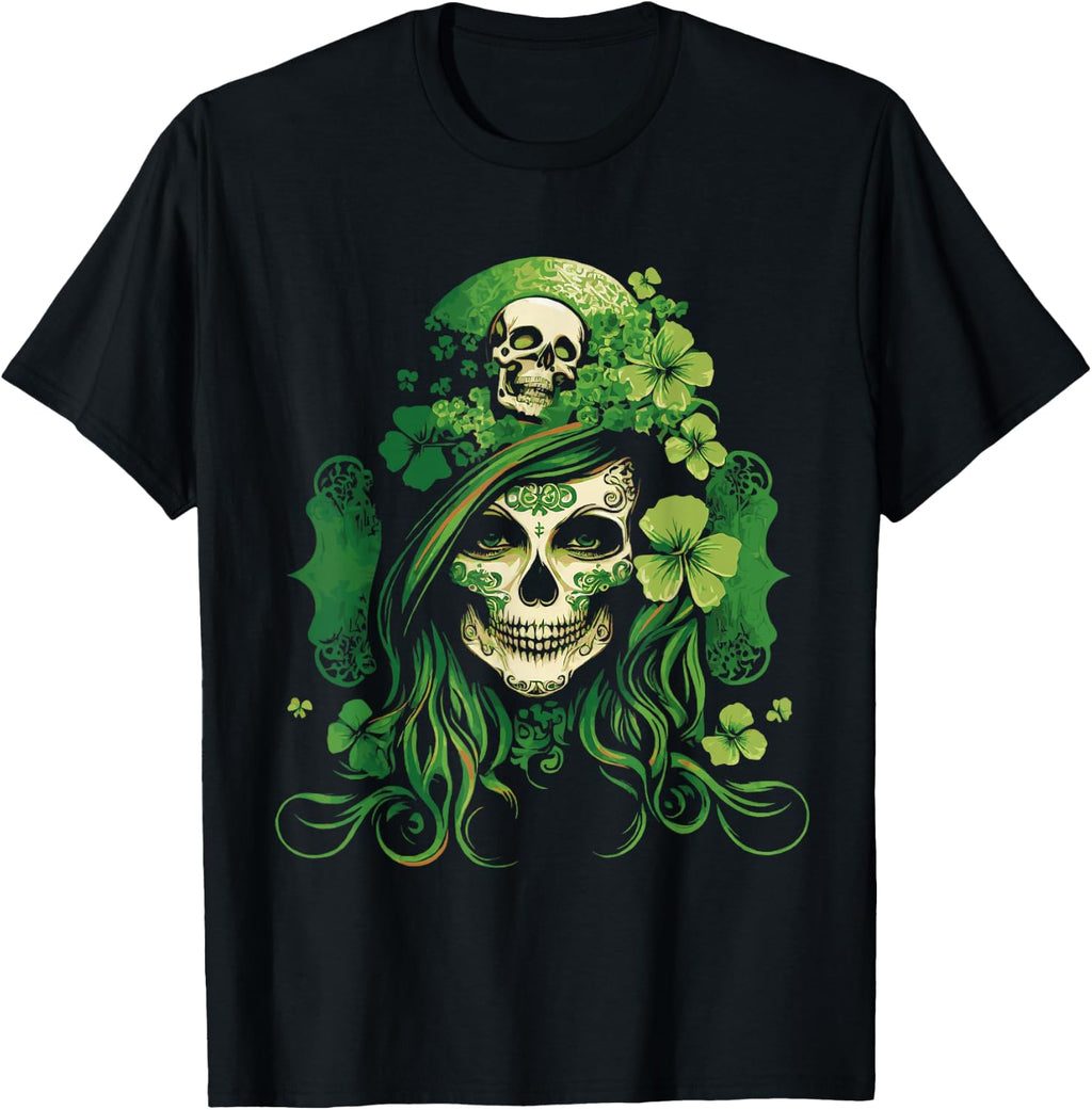 St.Patrick's Day Leprechaun Shamrock Skull Woman T-Shirt