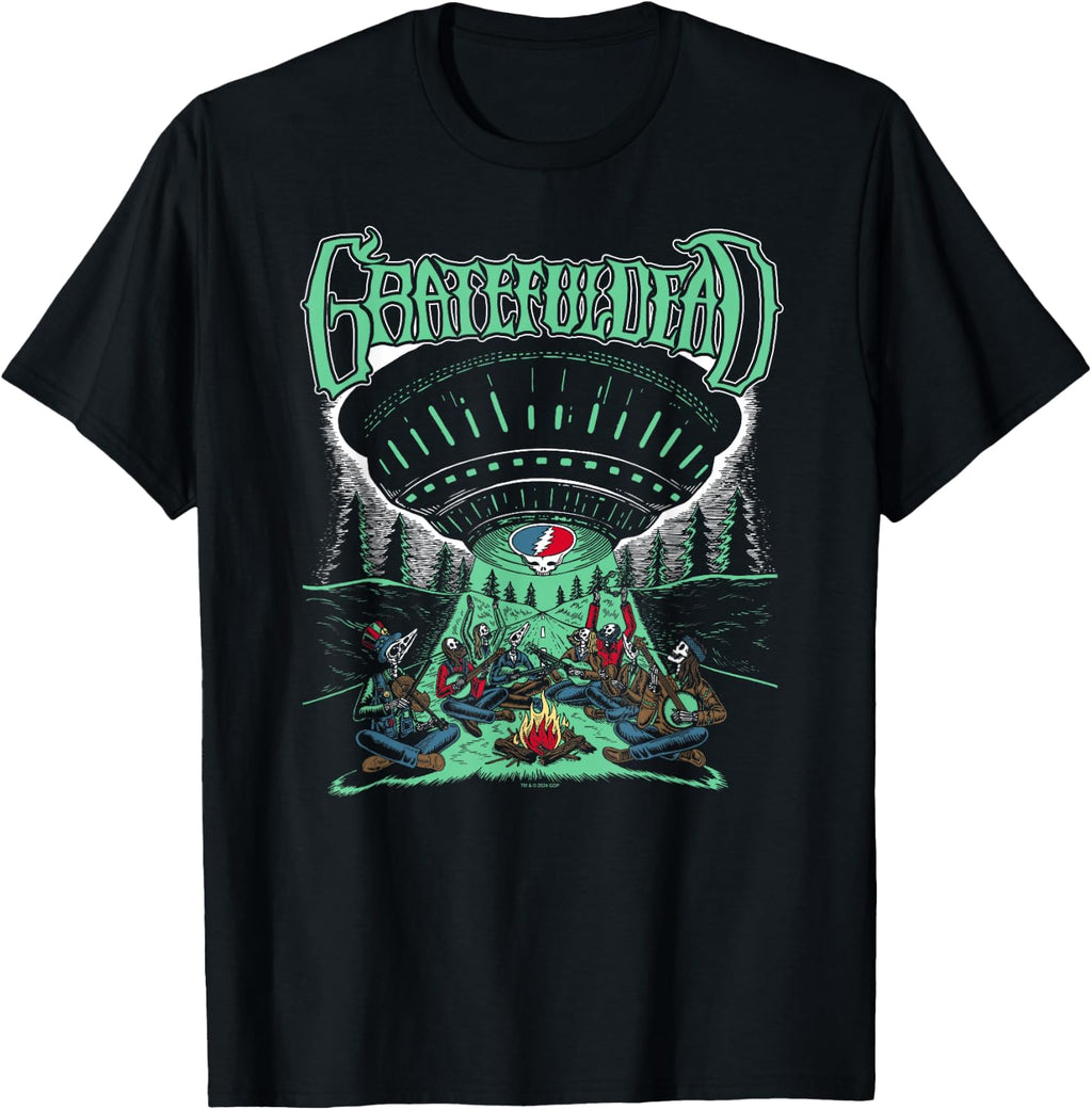 Grateful Dead Skeletons and Aliens Camping Band T-Shirt