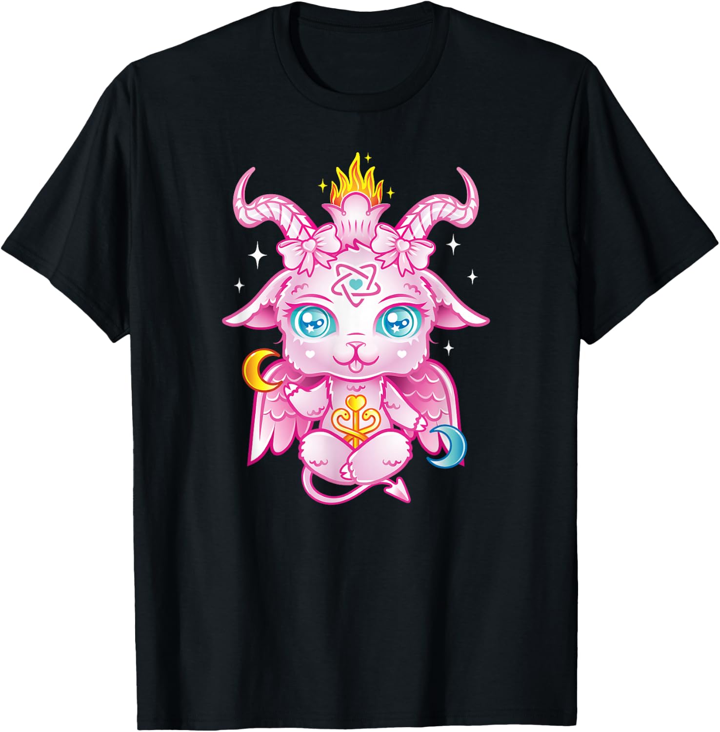 Cute Baby Baphomet Pink Pastel Goth Kawaii Demon T-Shirt