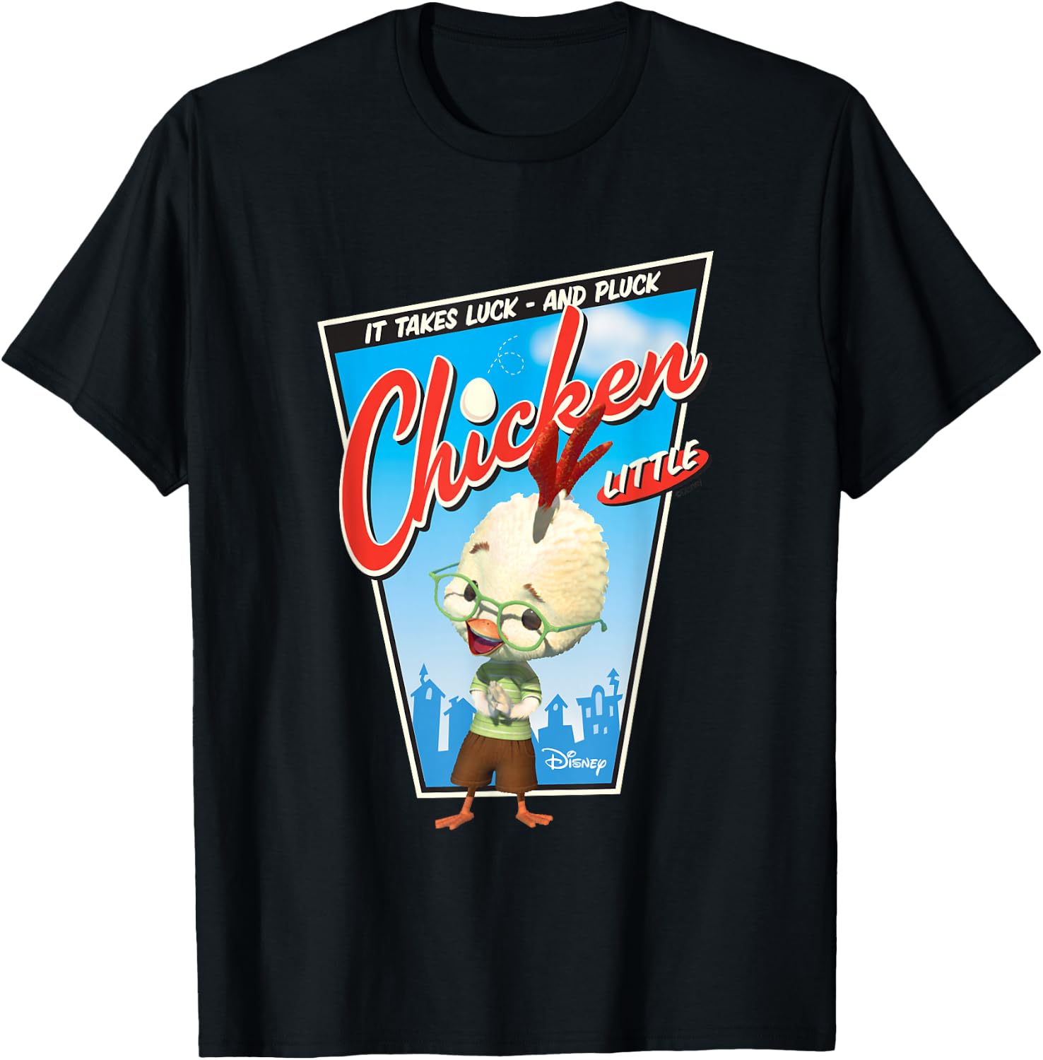 Disney Chicken Little It Takes Luck and Pluck Retro T-Shirt