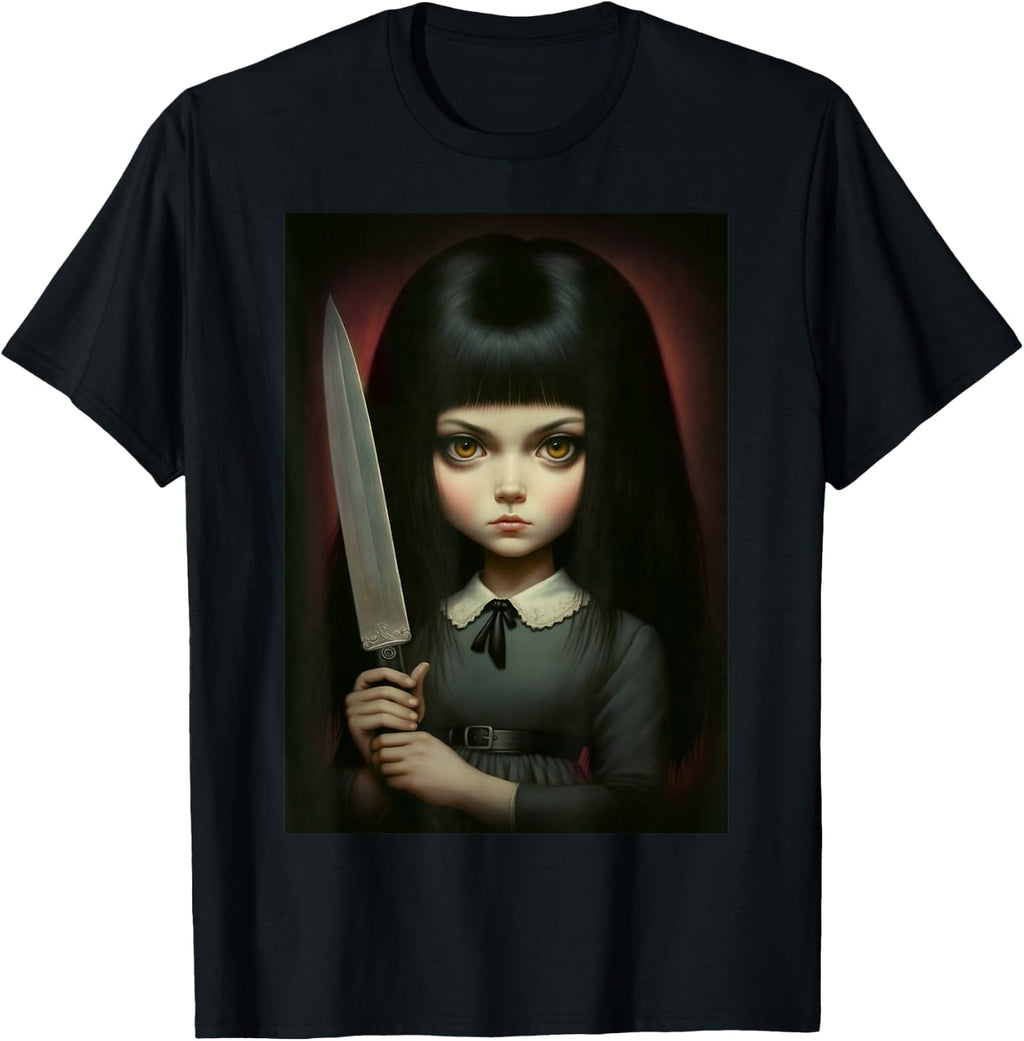 Last Gasp Graphics Sinister Girl Holding Knife T-Shirt